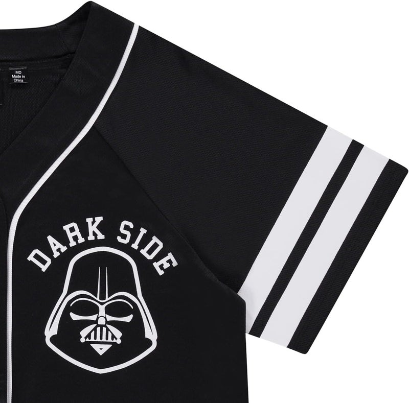 Starwars Ladies Baseball Jersey - Darth Vader, Luke Skywalker and Baby Yoda Mesh Button Down Baseball Jersey - Image 4